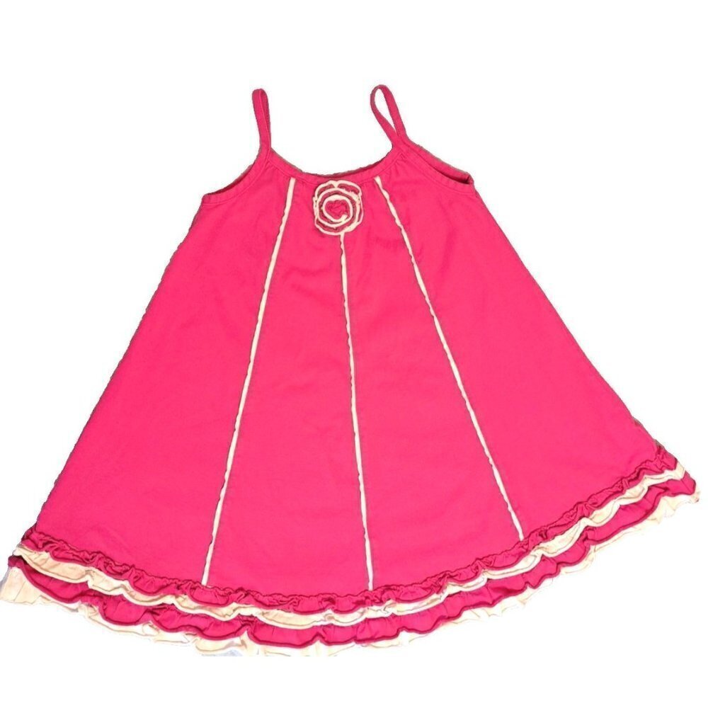 Hanna Andersson Girls 4 "Run Along" Sundress Pink Spaghetti Straps Flower